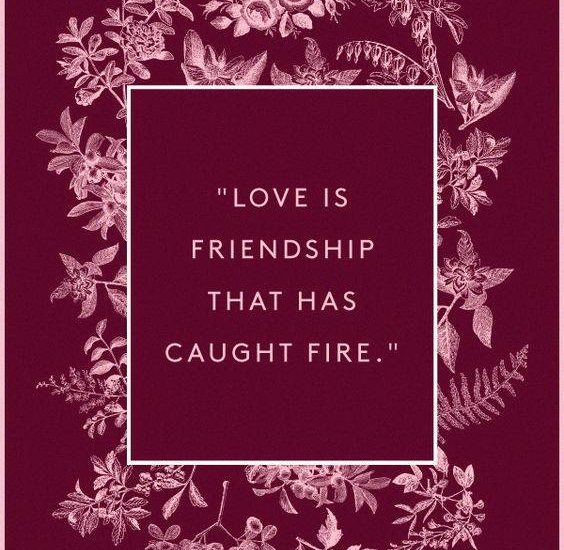 Love is friendship that has caught fire