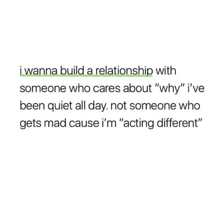 I wanna build a relationship 